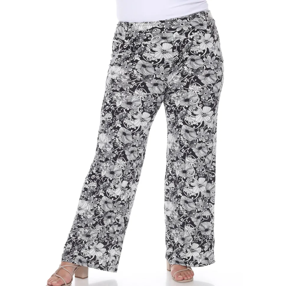 Floral Paisley Palazzo Pants - Plus