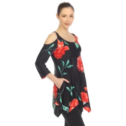 Floral Printed Cold Shoulder Tunic