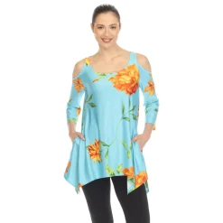 Floral Printed Cold Shoulder Tunic