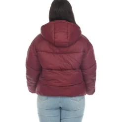Full Front Zip Hooded Bomber Puffer Coat - Plus