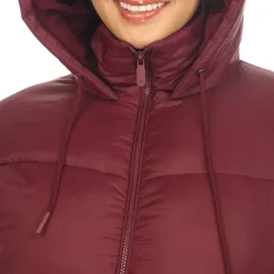 Full Front Zip Hooded Bomber Puffer Coat - Plus