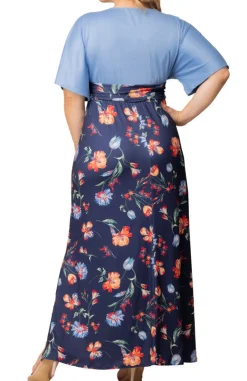 Havana Color Block Maxi Dress - Navy - Plus
