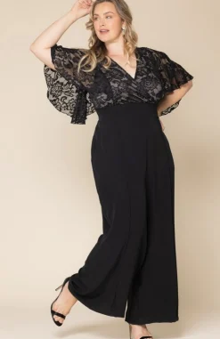 Helena Lace Bodice Wide Leg Jumpsuit - Plus