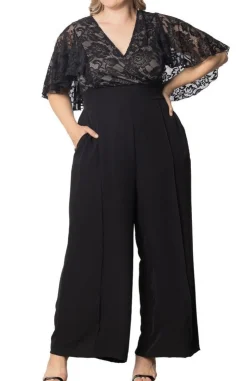 Helena Lace Bodice Wide Leg Jumpsuit - Plus