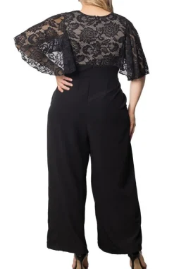Helena Lace Bodice Wide Leg Jumpsuit - Plus