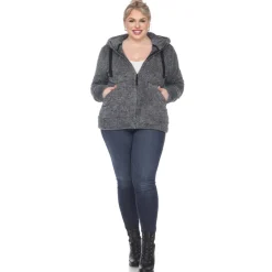 Hooded Sherpa Jacket - Plus