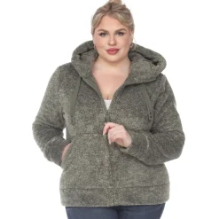 Hooded Sherpa Jacket - Plus