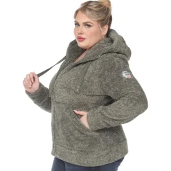 Hooded Sherpa Jacket - Plus