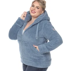 Hooded Sherpa Jacket - Plus