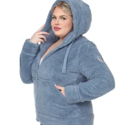 Hooded Sherpa Jacket - Plus