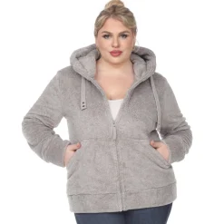 Hooded Sherpa Jacket - Plus
