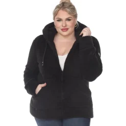 Hooded Sherpa Jacket - Plus