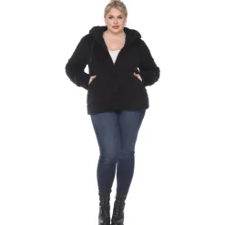 Hooded Sherpa Jacket - Plus