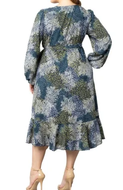 Julia Long Sleeve Wrap Dress - Plus