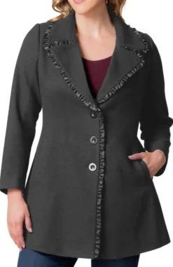 Juliette Satin Trim Coat - Plus