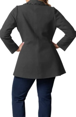 Juliette Satin Trim Coat - Plus
