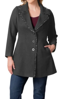 Juliette Satin Trim Coat - Plus