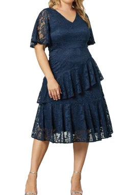 Lace Affair Cocktail Dress - Plus