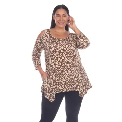 Leopard Cold Shoulder Tunic - Plus