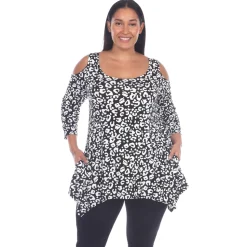 Leopard Cold Shoulder Tunic - Plus