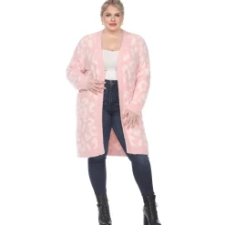 Leopard Print Open Front Sherpa Coat - Plus