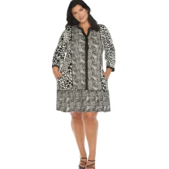 Leopard Print Shift Dress - Plus