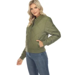 Lightweight Diamond Quilted Puffer Bomber Jacket