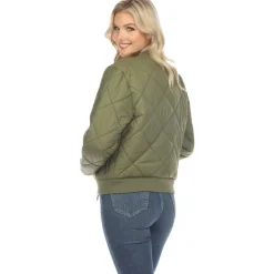 Lightweight Diamond Quilted Puffer Bomber Jacket
