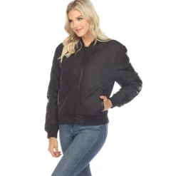 Lightweight Diamond Quilted Puffer Bomber Jacket
