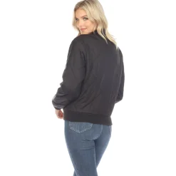 Lightweight Diamond Quilted Puffer Bomber Jacket