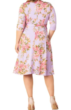 Lilac Floral Signature Wrap Dress - Plus