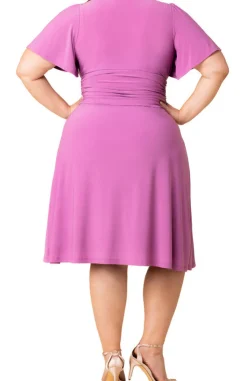 Lilac Jemma Ruched Tie Dress - Plus