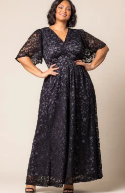 Luminous Sequin Lace Long Gown - Plus