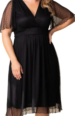 Margot Mesh Cocktail Dress, Black - Plus