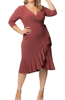 Marsala Whimsy Wrap Dress - Plus