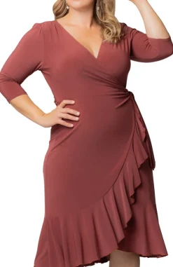 Marsala Whimsy Wrap Dress - Plus