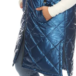 Metallic Diamond Quilted Puffer Vest - Plus
