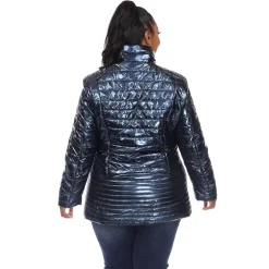 Metallic Puffer Coat - Plus