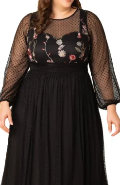 Mystique Mixed Media Evening Gown - Plus