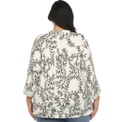 Paisley Button Front Tunic Top - Plus