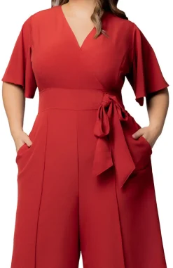 Paprika Evelyn Wide Leg Cropped Jumpsuit - Plus