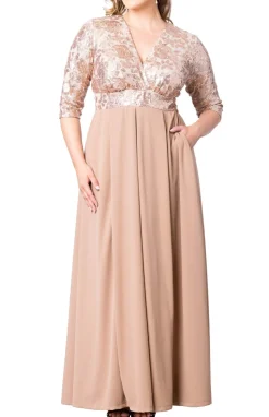 Paris Pleated Sequin Gown - Plus