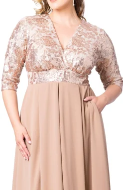 Paris Pleated Sequin Gown - Plus