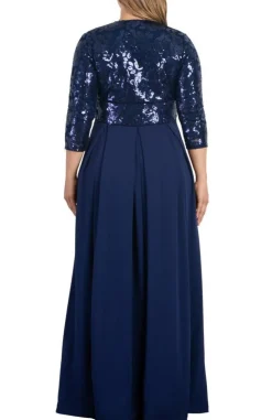 Paris Pleated Sequin Gown - Plus