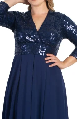 Paris Pleated Sequin Gown - Plus