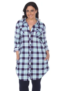 Piper Stretchy Plaid Tunic - Plus