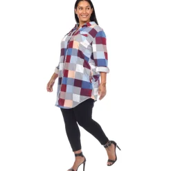 Plaid Tunic Shirt - Plus