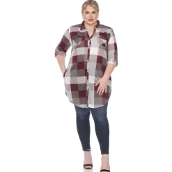 Plaid Tunic Shirt - Plus