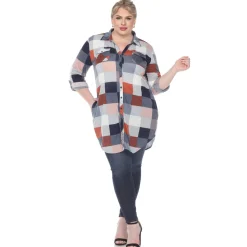 Plaid Tunic Shirt - Plus