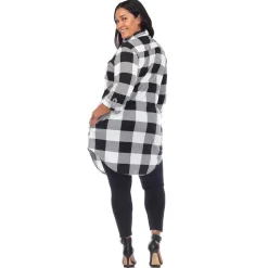 Plaid Tunic Shirt - Plus